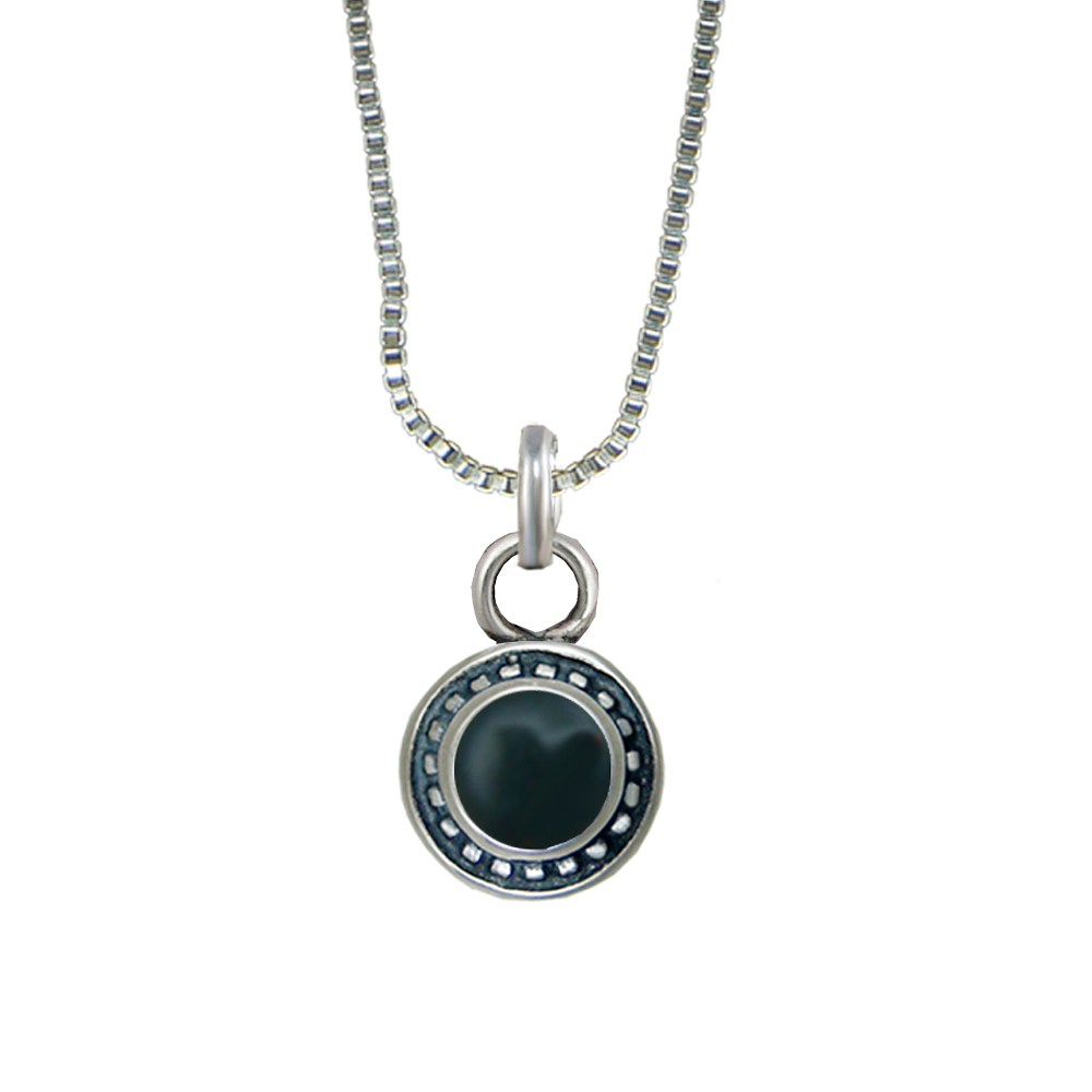 Sterling Silver Petite Little Bloodstone Pendant Necklace